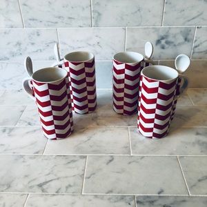Set of 4 Starbucks Mugs with Spoons